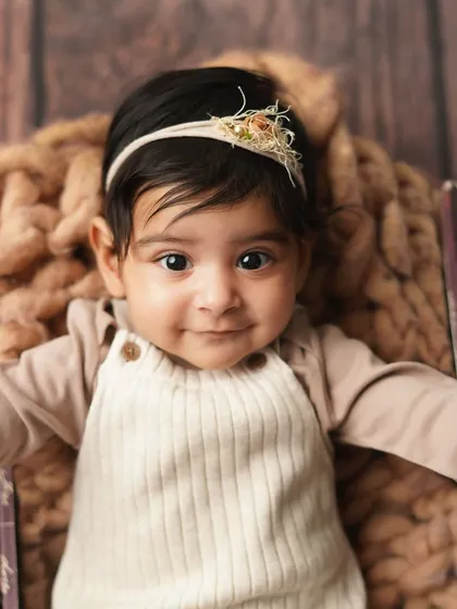 A sweet, direct-to-camera smile that will melt your heart. This portrait perfectly captures her happy and engaging personality.