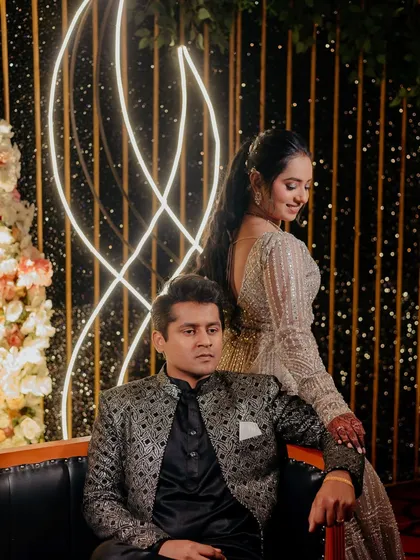 Another regal portrait of the couple, looking like modern-day royalty.