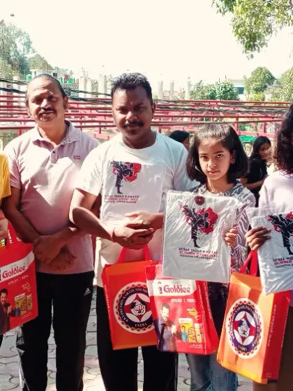 Rewarding the students with gifts at the end of the camp to appreciate their hard work and dedication. They have all earned it.