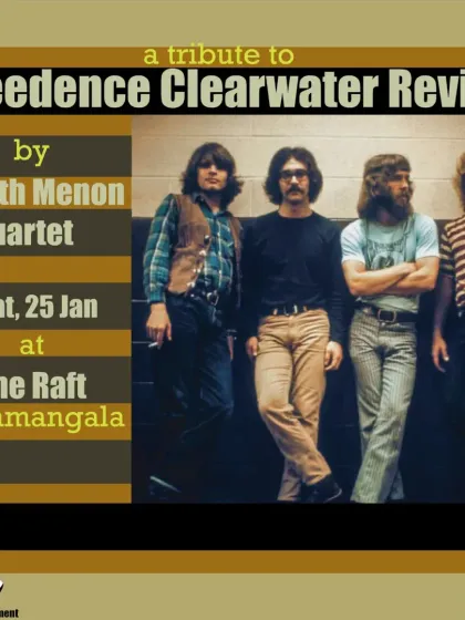 Sometimes you just need to rock out. This poster is for one of our tribute nights celebrating the swamp rock legends, Creedence Clearwater Revival. These shows are high-energy, full of classic hits, and always a great time.