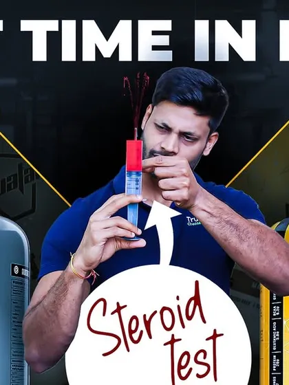 Thumbnail for my video on the first-ever steroid testing of Avvatar whey proteins in India.