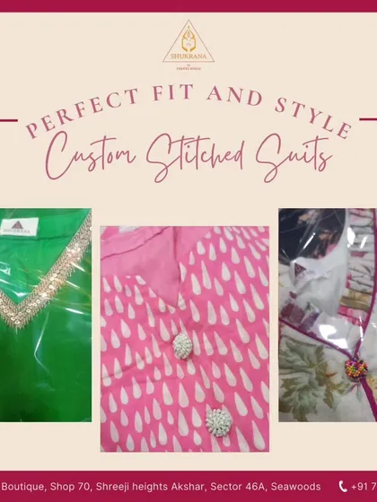 I offer custom stitching for all types of suits, from simple daily wear to embellished formal wear, ensuring a perfect fit and style.