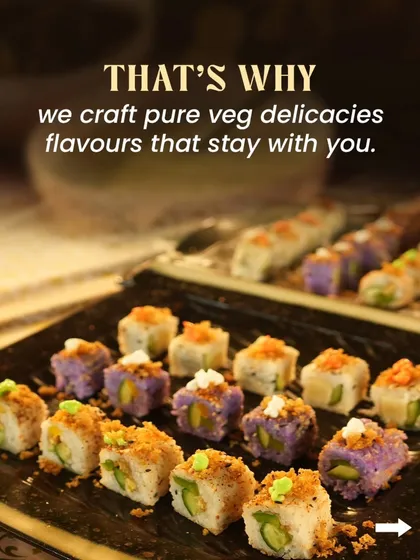 I believe pure vegetarian food can be exciting and global. These colorful vegetarian sushi rolls are a testament to that, crafted with fresh ingredients and meticulous attention to detail for a sophisticated taste.