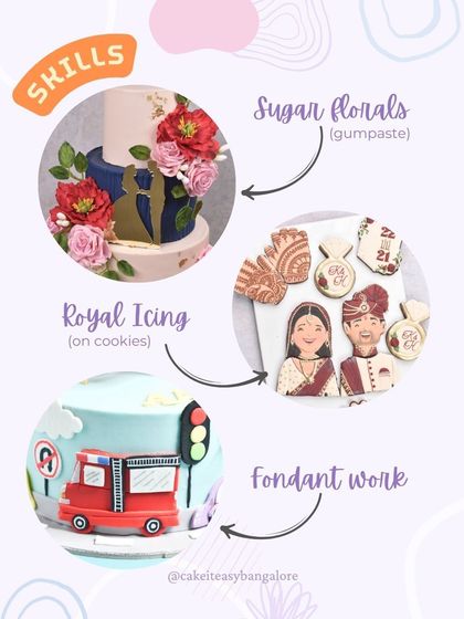 A continuation of my skills showcase. I also specialize in creating lifelike sugar flowers from gumpaste, intricate royal icing designs on cookies, and clean, creative fondant work to bring any theme to life.