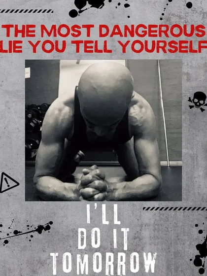 This is the biggest lie that kills potential. "I'll do it tomorrow." Tomorrow doesn't build strength or speed. The only time you own is today. My coaching is about starting now and staying consistent. No excuses.