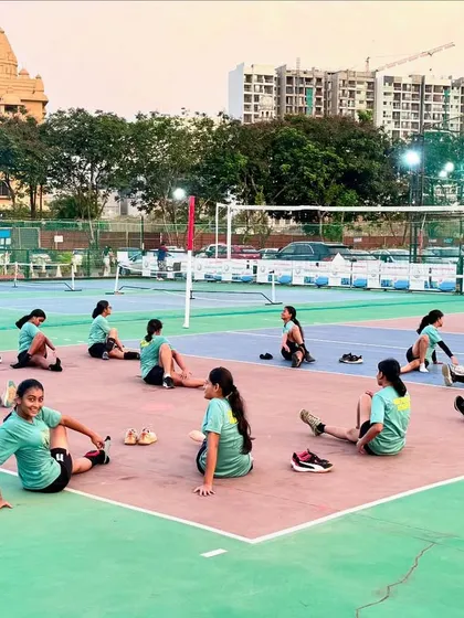 A view of our team's cool-down routine. These stretching sessions help prevent injuries and ensure our players are ready for the next day of training.