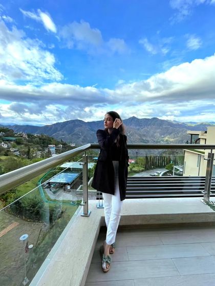 Taking in the view in Mussoorie. I travel across the country for live music performances.