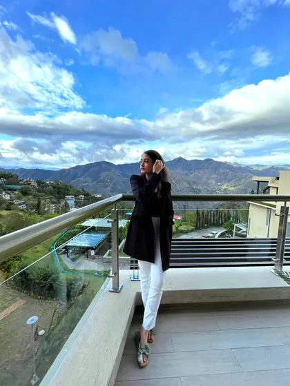 Taking in the view in Mussoorie. I travel across the country for live music performances.