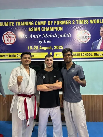 To be the best, you must learn from the best. Here, my students are at a national training camp with Sensei Amir Mehndizadeh, a two-time World and Asian Champion. I ensure my athletes get exposure to world-class coaching.