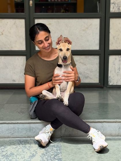 A quiet moment with Mooli before she heads home. It's always bittersweet saying goodbye to these wonderful pups.