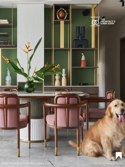 The editor's choice photo for the feature, capturing the essence of the playful yet sophisticated dining area.