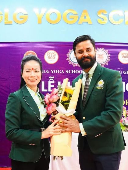 Images from my visit to Vietnam for a new yoga school opening. These pictures show me with local yoga leaders, students, and officials, highlighting our strong international collaborations and the respect our certification commands globally.