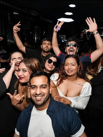A group of fans enjoying the night at my show at Icy in Dubai.