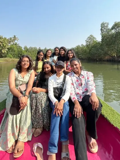 All smiles during a boat ride in Gokarna. Exploring the coastline from the water gives you a completely different perspective of the beautiful beaches.