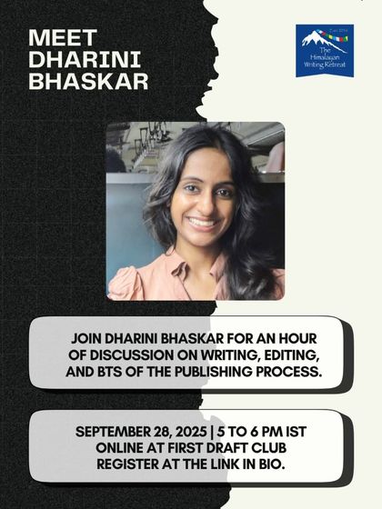 Join Dharini Bhaskar for an hour of discussion on the entire creative process, from the spark of an idea to writing, editing, and the behind-the-scenes of publishing.