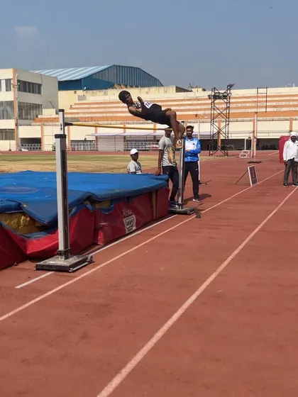 A look at a high jump attempt during TrackNights 2023. The spirit and effort shown by these young athletes reflect months of dedicated training and practice.