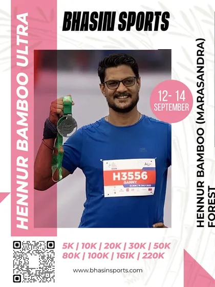 A huge smile and a finisher's medal. This is the reward for pushing through the miles at the Hennur Bamboo Ultra.