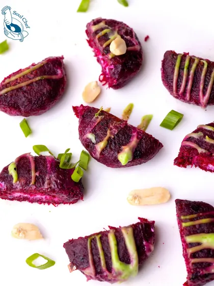 My cheese-stuffed beetroot galouti kebabs are soft, rich, and melt in your mouth. The vibrant color and delicate flavor, enhanced by a drizzle of mint dressing, make them a showstopper at any curated soirée or intimate gathering.