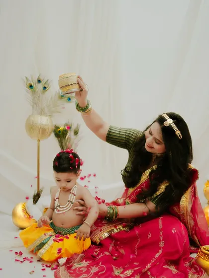 A blessing from mother to son. This photo is full of emotion and cultural significance.