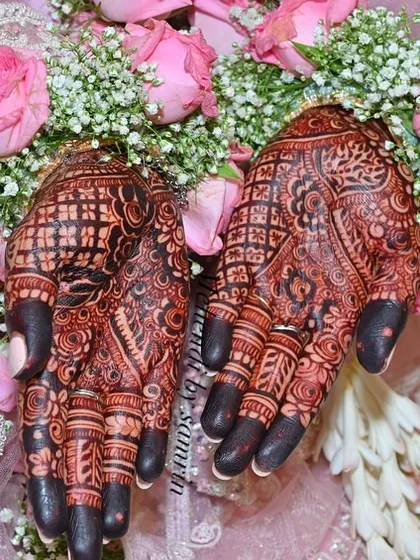 The final stain is everything. This is the rich, deep maroon color you can expect from my homemade organic henna paste. I took this photo after the paste was removed to show the beautiful, long-lasting result.