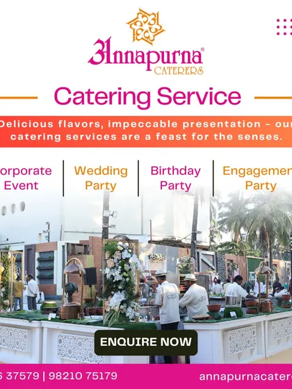 From corporate events to weddings, our catering team ensures every detail is perfect. This image shows our staff setting up for a large outdoor event.