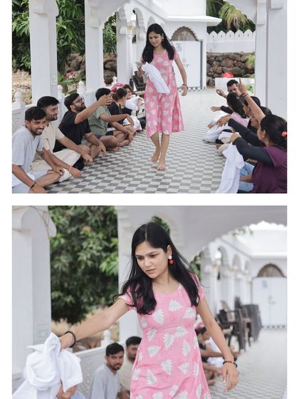 Here I am distributing blank white t-shirts to participants at the start of our art therapy session. This moment symbolizes a fresh canvas, an opportunity for everyone to begin their journey of creative self-expression.