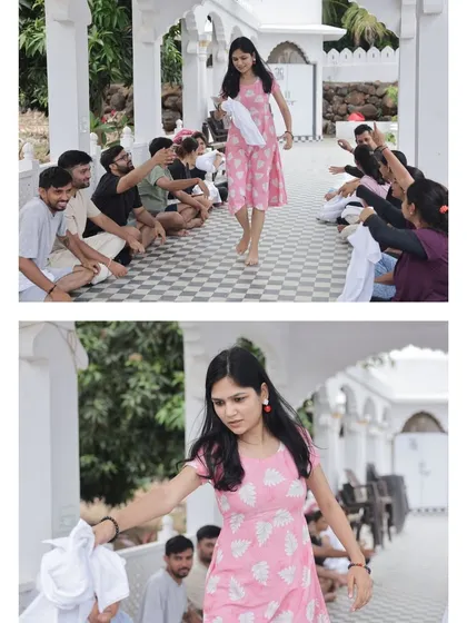 Here I am distributing blank white t-shirts to participants at the start of our art therapy session. This moment symbolizes a fresh canvas, an opportunity for everyone to begin their journey of creative self-expression.