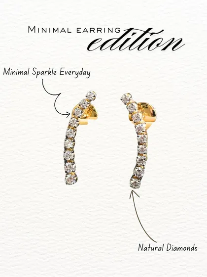 Part of my minimal earring edition, these curved diamond bar studs offer a modern and chic way to add sparkle to your daily look. They are crafted with natural diamonds for an authentic glow.