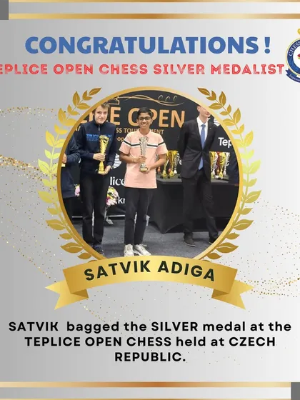 A moment of international pride. Our student Sathvik Adiga holds his silver medal trophy at the Teplice Open Chess tournament in the Czech Republic. We provide chess tournament training that prepares our students for success on both national and global stages.