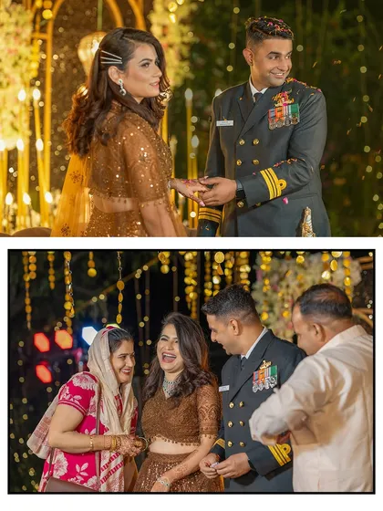 More happy moments from the engagement, capturing the couple's joy as they share laughs with their family.