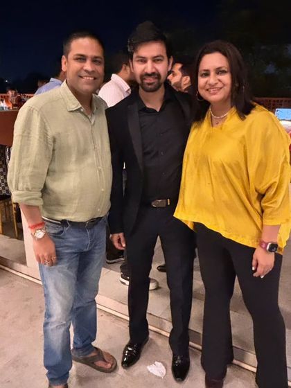 With senior colleagues. They say seniors can't be your friends, but I believe the opposite is true. I am glad to share happy times with them.