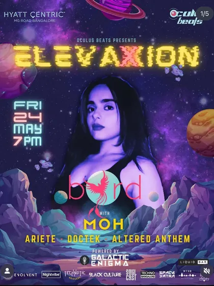 My event poster for a gig in Bangalore. The cosmic, futuristic artwork perfectly matched the "interstellar experience" I aimed to deliver with my set.