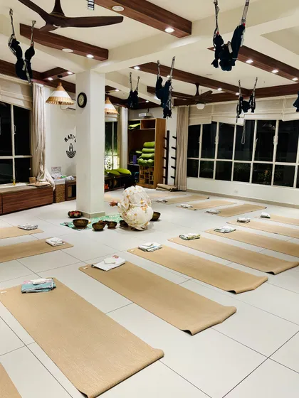 This is the calm before the magic begins. I prepare the Yogshala for every session with intention, ensuring it is a clean, serene, and welcoming sanctuary where you can feel safe to unwind, heal, and explore your inner landscape.