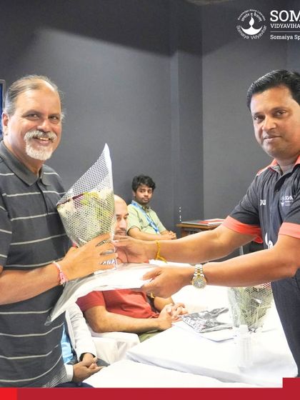 We believe in recognizing the experts who share their knowledge with our community. Here, World Aquatic Referee Mr. Joshua Joseph is felicitated for his role in educating over 70 coaches at our Level 1 Swimming Clinic.