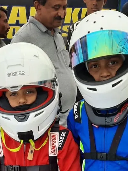 Two of our youngest drivers, suited up and ready to learn. We believe in starting them young to build a strong foundation.