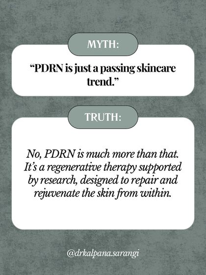 Myth: PDRN is just a passing skincare trend. Truth: PDRN is a regenerative therapy supported by extensive research, designed to repair and rejuvenate the skin from within, making it a cornerstone of modern aesthetic dermatology.
