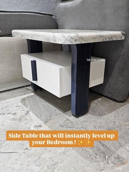 This side table instantly elevates a bedroom with its mix of luxurious materials and strong, modern lines.