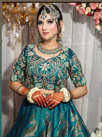 A professional shot of a bride, where my henna work is part of her complete, beautiful look.