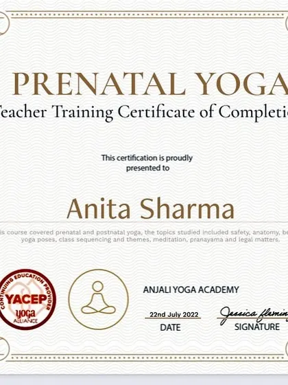 Your safety is my priority, especially during pregnancy. I am dual-certified and have completed specialized teacher training in prenatal and postnatal yoga from a YACEP academy, ensuring I can guide mothers-to-be with knowledge and care.