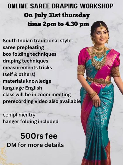 My online workshops are conducted in English, but I can also explain in Tamil and Telugu to help more students.