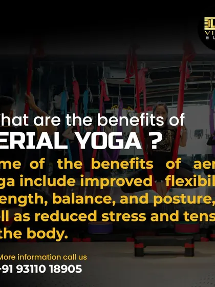 The benefits of Aerial Yoga are immense. It improves flexibility, strength, balance, and posture, all while reducing stress and tension in the body.