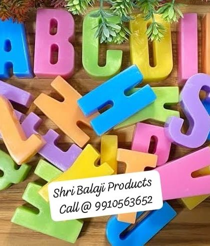 A colorful pile of large letters made from my alphabet soap mold. These are great for educational kids' soaps or for creating personalized name sets as gifts.