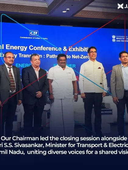 Our Chairman led the closing session at the IECE alongside Shri S.S. Sivasankar, Minister for Transport & Electricity, Tamil Nadu. This moment signifies our role in uniting diverse voices from government and industry to forge a shared vision for a net-zero future.
