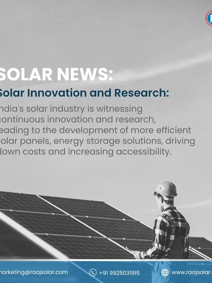 We are proud to be part of India's solar innovation journey. Our commitment to research and development helps in creating more efficient solar panels and energy solutions, making clean energy more accessible and affordable.