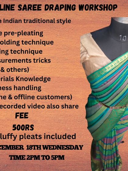 A flyer for a December workshop, including fluffy pleats as a complimentary topic.