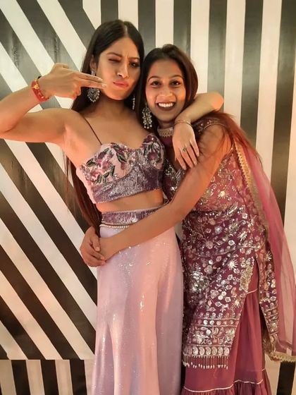 Having fun with actress Krishna Mukherjee during the wedding festivities. We believe in making the process joyful for everyone involved.