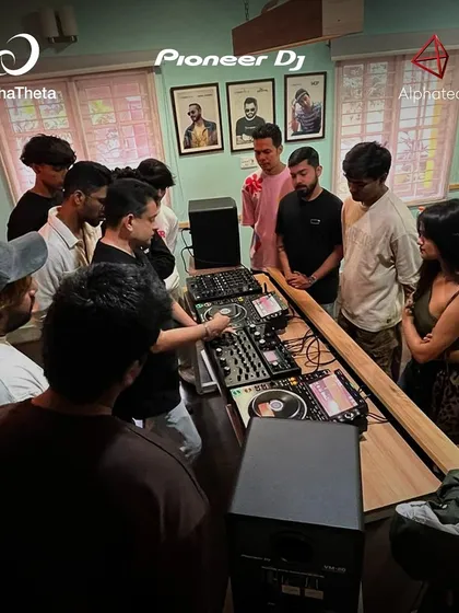 A moment from our Bengaluru workshop, diving deep into the mixer's functions. I focus on practical skills that you can immediately apply to your own DJing.