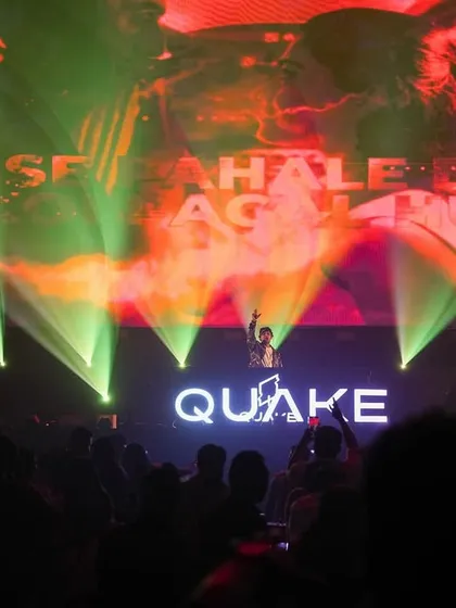 Performing at Quake, Asia's largest nightclub, in Hyderabad. The scale of the venue and the visuals are on another level.