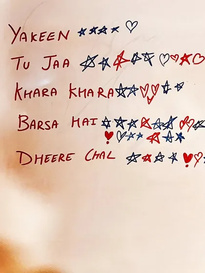 A sneak peek from my whiteboard, teasing my monsoon-themed release, "Barsa Hai". This shows the early planning stages and my excitement for a new song release.