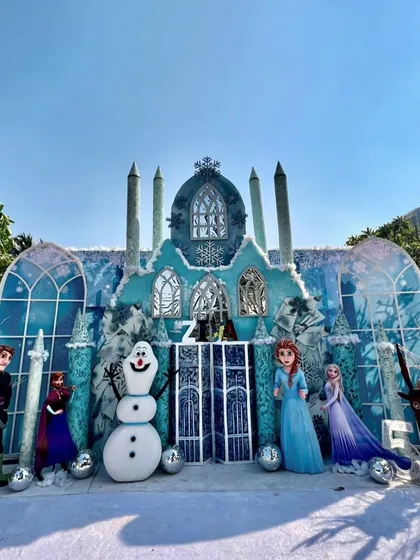 This is how I bring fairy tales to life. This spectacular Frozen ice castle was the centerpiece for a truly magical birthday, showing the grand scale and detail I can achieve for your child's special day.